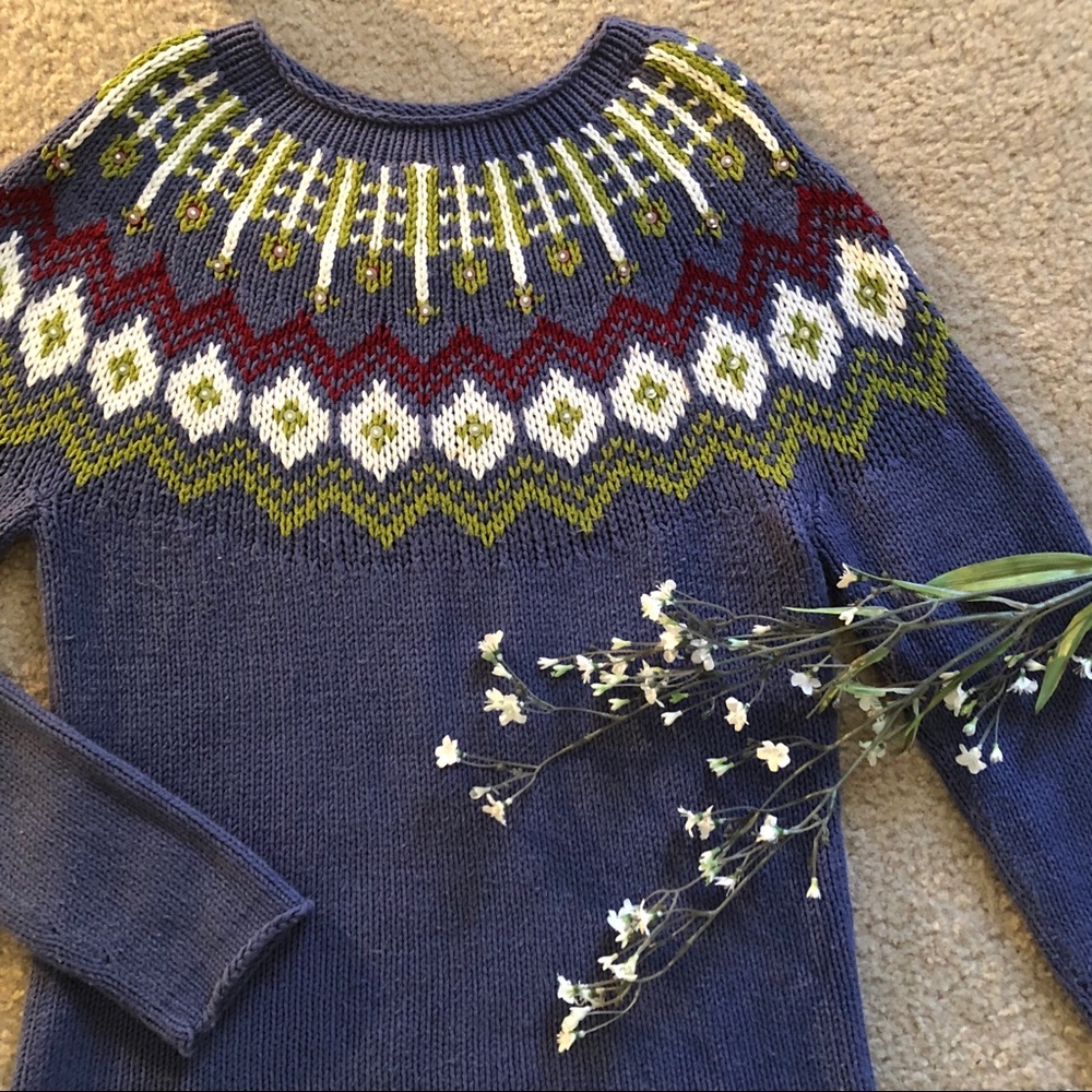 Calvin Klein pullover scoop-neck pattern sweater